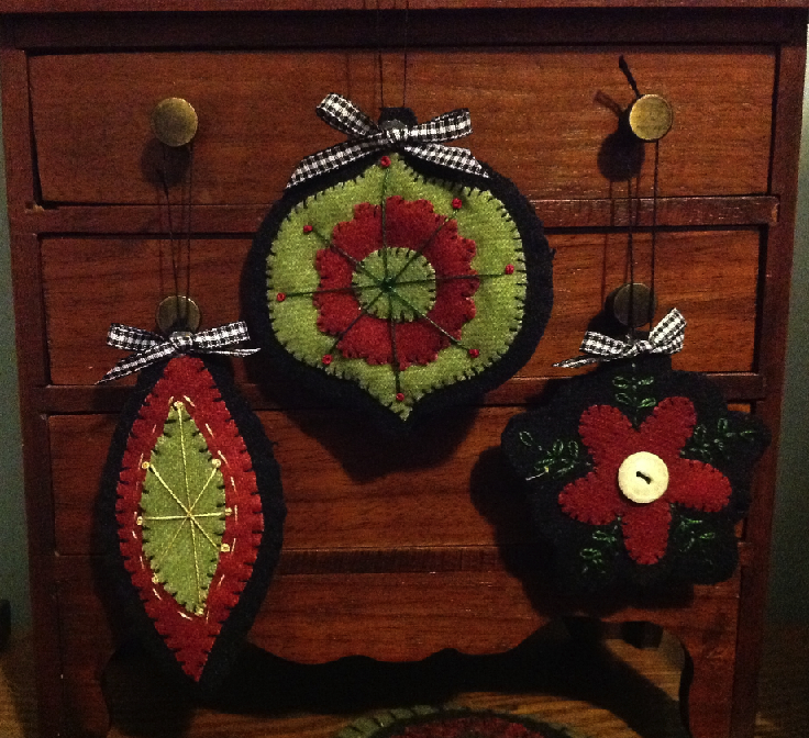 Wool Felt Applique Christmas Ornaments